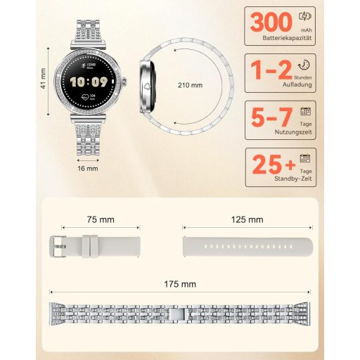 CIVO Smartwatch Női Fitness Óra Vízálló Sportóra Telefonos Funkcióval Android iOS