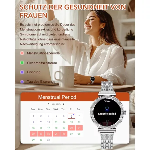 CIVO Smartwatch Női Fitness Óra Vízálló Sportóra Telefonos Funkcióval Android iOS