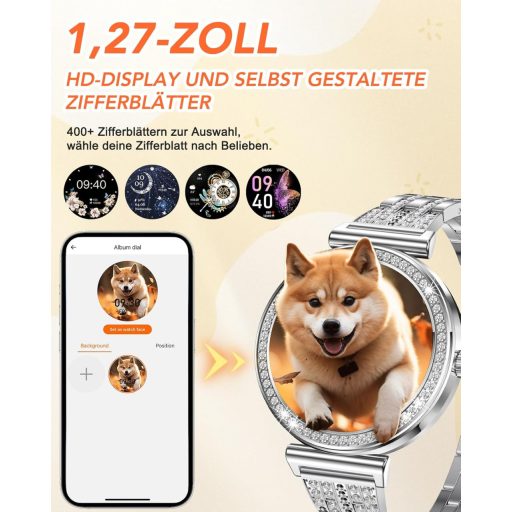 CIVO Smartwatch Női Fitness Óra Vízálló Sportóra Telefonos Funkcióval Android iOS