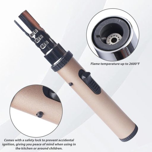 Brichetă cu jet WIYETY, rezistentă la vânt, cu siguranță pentru copii și flacără reglabilă