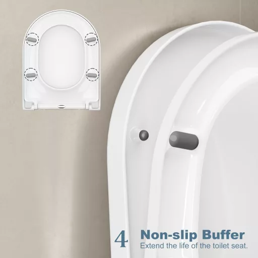 Litake WC ülőke soft-close mechanizmussal, gyorsleoldás, D-alakú fehér