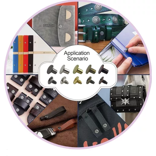 Juyibaao 150 db-os Chicago csavar készlet, M5x6/8mm, bőrmunkához, könyvkötéshez, albumokhoz, 5 színben, szerszámokkal