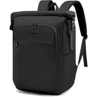   LOVEVOOK Rolltop Hátizsák 17 Colos Laptophoz - Vízálló, Nagyméretű Unisex Hátizsák Iskolába, Egyetemre, Utazáshoz és Kerékpározáshoz - Feket