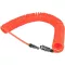 Furtun compresor SRJQXH 6m - Furtun de aer retractabil cu conector 1/4", Furtun spiralat antiexplozie, Portocaliu, 8mm Diametru exterior, Atelier
