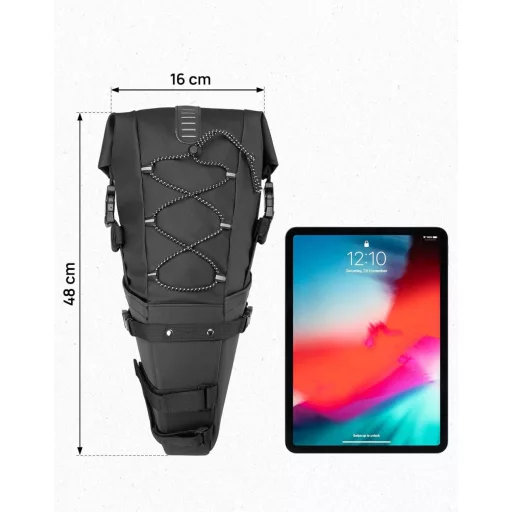 KEMIMOTO 11L vízálló nyeregcsomag kerékpárhoz, MTB és E-bike nyereg táska