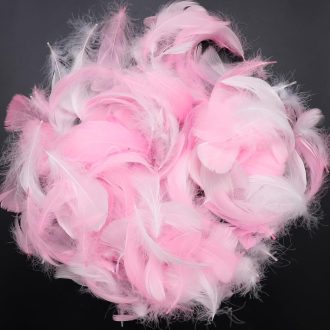   ENLACE set ukrasnih pera za rukotvorine, 200 komada, bijelo-ružičasta