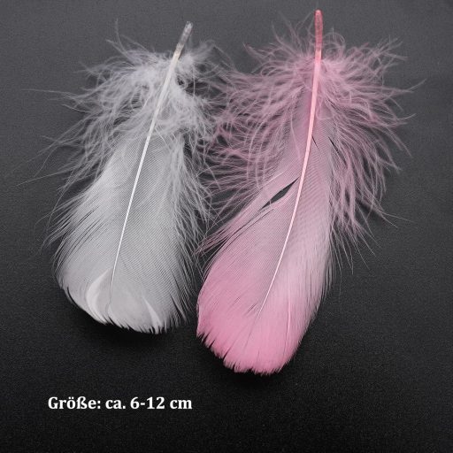 ENLACE set ukrasnih pera za rukotvorine, 200 komada, bijelo-ružičasta