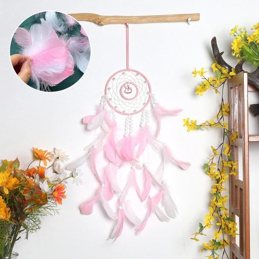 ENLACE set ukrasnih pera za rukotvorine, 200 komada, bijelo-ružičasta