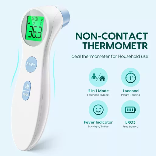 Termometru cu infraroșu fără contact Femometer pentru bebeluși, copii și adulți