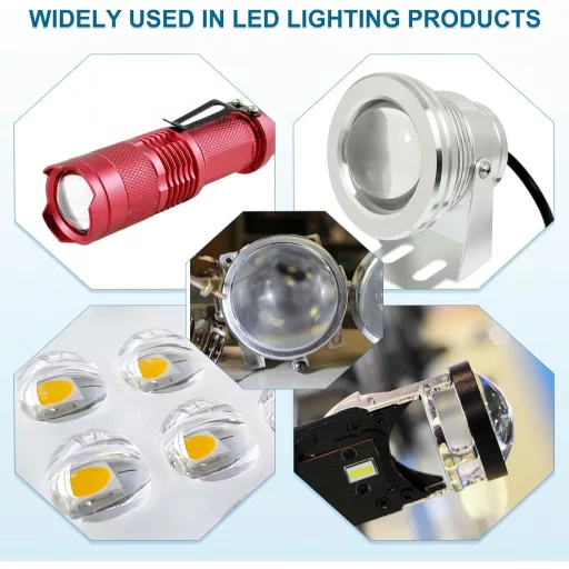 PATIKIL 48mm Domború Lencse 3db Akril LED Optika Fényszóró Lámpa