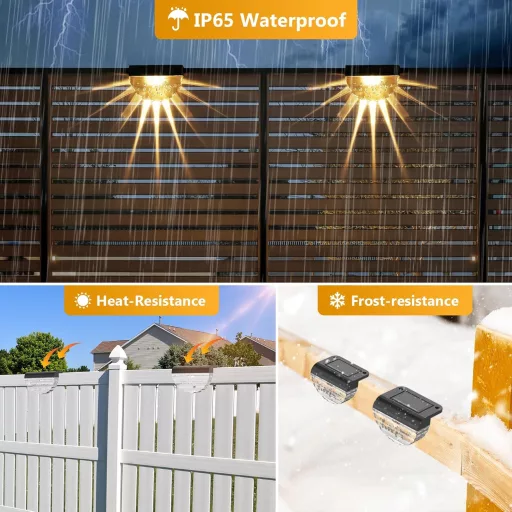 Auting 4 darabos napelemes kerti lámpa szett, vízálló teraszvilágítás meleg fehér - Pack of 4 Warm White