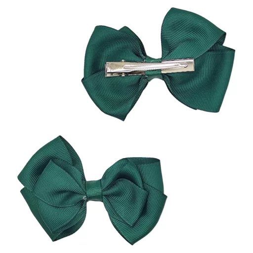 Genérico Zöld Hajcsat Lányoknak - 2 db Masnis Aligátor Csipesz Gyerekeknek, Műselyem Hajdísz Tinédzsereknek, 10x7,5 cm