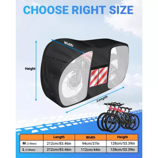 SUPAREE Husă transport biciclete pentru 3 biciclete, 420D Oxford impermeabil, pentru portbagaj spate.