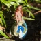 Lifemet Statuie de grădină solară - Figurina sirenă cu LED, Decor de exterior impermeabil, cu ornament de scoică sidefată, Rășină mitologică