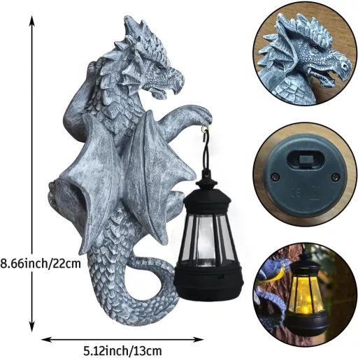 lifemet 3D Sárkány Figura - Kínai Zodiákus Dekoráció Otthonra, Íróasztalra, Ablakpárkányra - Férfi Születésnapi Ajándék Sárkány Szobor