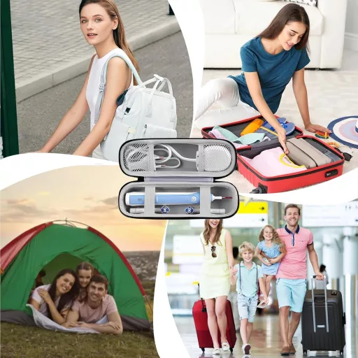 Cestovné puzdro na elektrickú zubnú kefku Duronge, pre 6 hlavíc, kompatibilné s Oral-B/Philips Sonicare