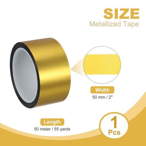 PATIKIL 50mm x 50m Öntapadós Fém Dekorációs Szalag Matt Arany Vízálló Falra Ajtóra