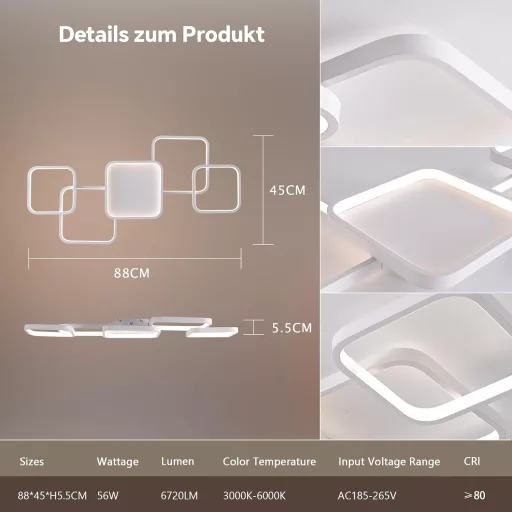 Plafonieră LED BAYHT 56W, intensitate reglabilă, 3000-6500K, aplicație eWeLink