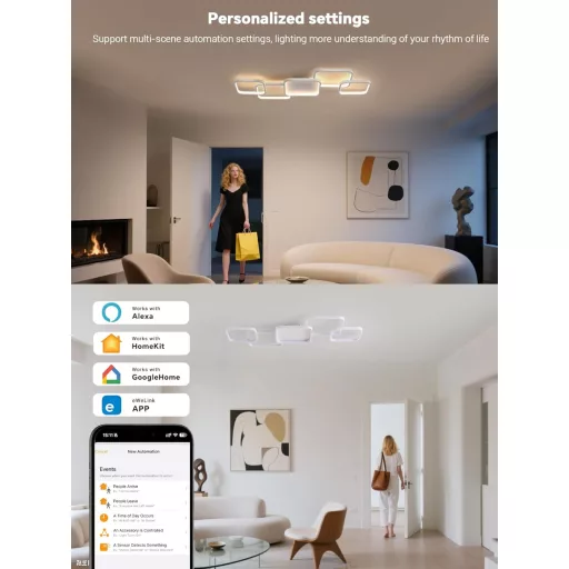 Plafonieră LED BAYHT 56W, intensitate reglabilă, 3000-6500K, aplicație eWeLink