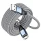 Bohconn Micro USB kábel 9m szürke nylon töltőkábel Samsung Huawei Redmi