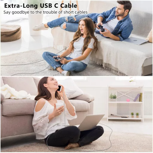 Bohconn Micro USB kábel 9m szürke nylon töltőkábel Samsung Huawei Redmi