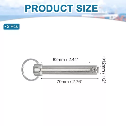 sourcing map Gyorsoldó Csap 12mm Csónak Bimini Felszerelés Karbon Acél 2db