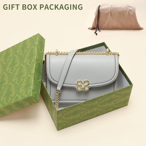 Quipuda női bőr válltáska fém csíkokkal, állítható pánt, szürke-fekete 15x8x25,5cm