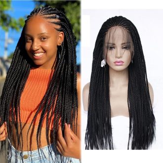   Dámska syntetická pletená parochňa Shangxiu Box Braid s baby hair vlasmi
