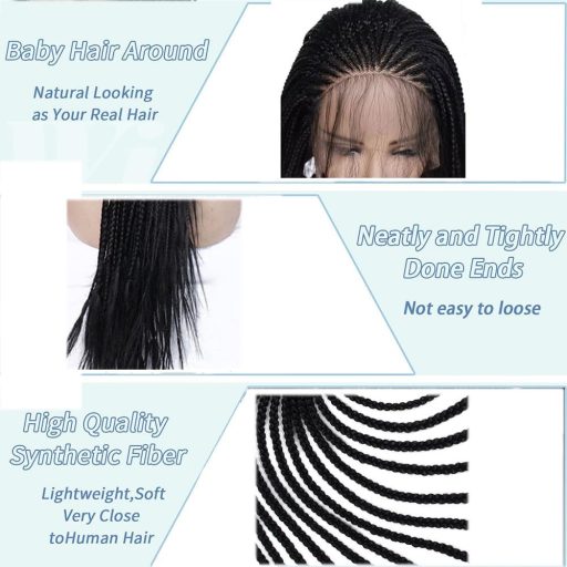 Shangxiu Box Braid Lace Paróka Női Szintetikus Fonott Haj Baby Hair