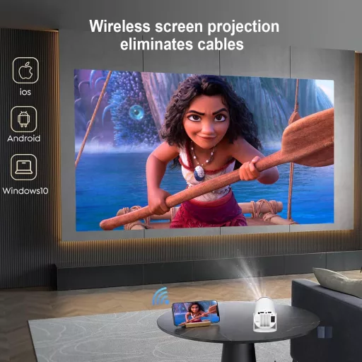 niuniutab 4K 1080P hordozható mini projektor WiFi 6 Bluetooth 5.0 automatikus képkorrekció