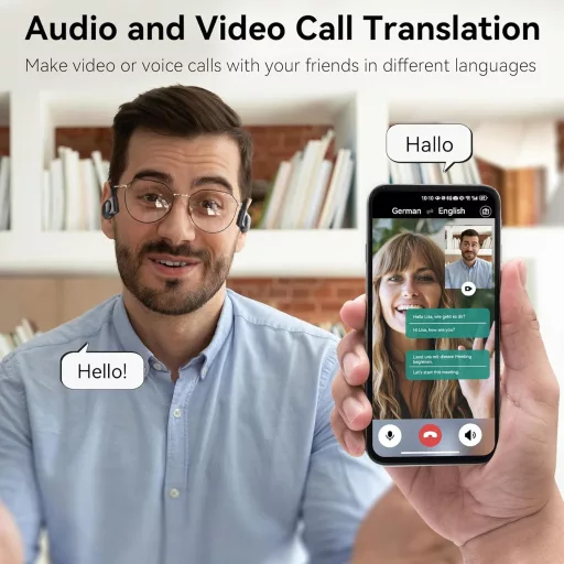 ANSTEN Căști de traducere în timp real, 134 de limbi, traducere Bluetooth