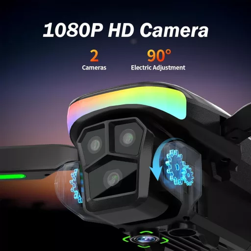 FAKJANK F417PRO Drón 1080P Kamerával, Kettős Lencse, LED, Optikai Áramlás, Kezdőknek