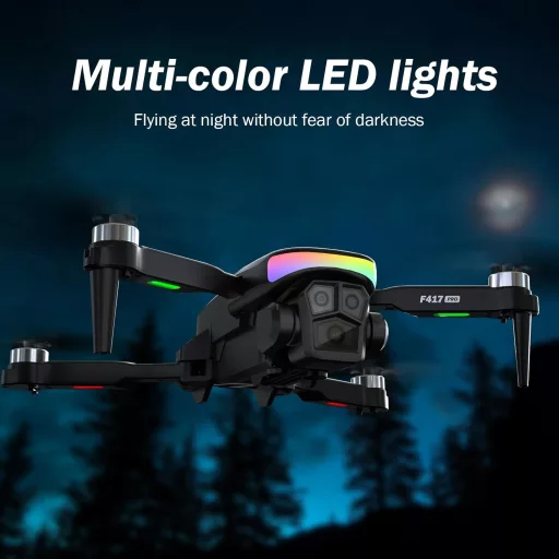 FAKJANK F417PRO Drón 1080P Kamerával, Kettős Lencse, LED, Optikai Áramlás, Kezdőknek
