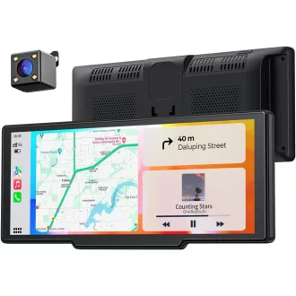   Krunia 8,1" Vezeték Nélküli Hordozható Autós Kijelző 60FPS - Apple CarPlay & Android Auto Támogatás, Tolatókamera, GPS Navigáció, Hangvezérl