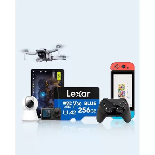 Lexar Blue 256GB Micro SD kártya 160MB/s, UHS-I, Class 10, U3, V30, 4K videó