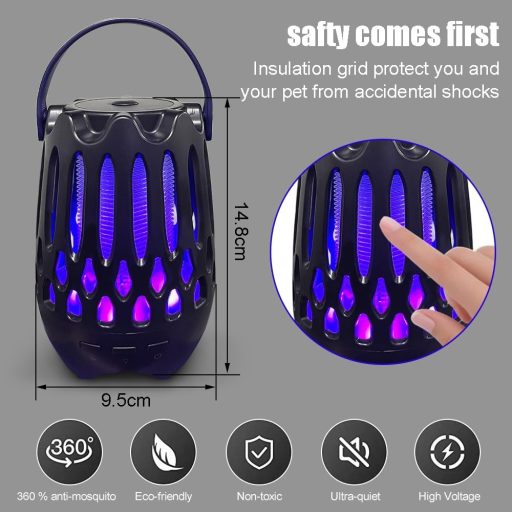 Oneshlee 1200V elektromos szúnyogcsapda UV lámpa 30m² fekete