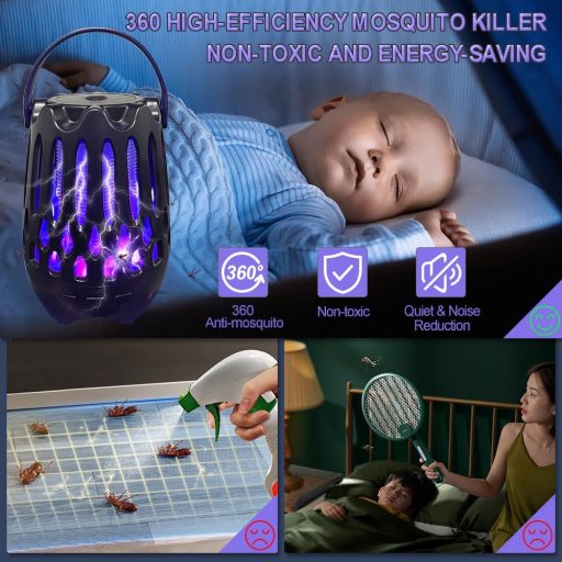 Oneshlee 1200V elektromos szúnyogcsapda UV lámpa 30m² fekete