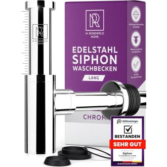   M. ROSENFELD HOME Designer Siphon 130-230 mm Merülőcsővel, 1¼ Colos Fürdőszobai Sifon Tisztítónyílással