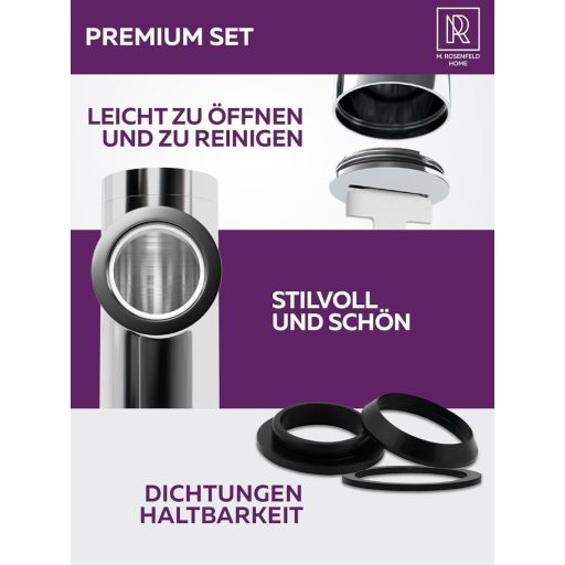 M. ROSENFELD HOME Designer Siphon 130-230 mm Merülőcsővel, 1¼ Colos Fürdőszobai Sifon Tisztítónyílással