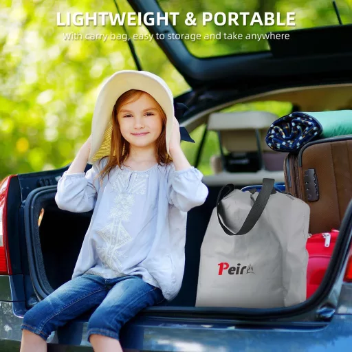 Peirhw Önfelfújó Légágy 2 Személyes 203x152cm Integrált Pumpával Camping Vendégágy