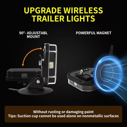 Yinaolan Mágneses Vezeték Nélküli LED Hátsó Lámpa Szett 12V/24V Bluetooth