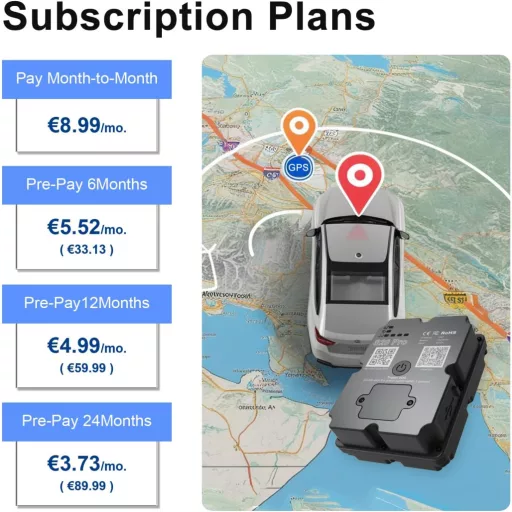 Tracker GPS Wanwaytech cu baterie de 90 de zile, dispozitiv magnetic de urmărire auto, monitorizare rută și viteză