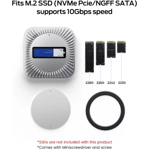 RayCue Mac Mini M4 dokkoló alumínium állvánnyal, HDMI hub, SSD ház és USB-C töltéssel