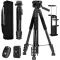 K&F CONCEPT S254A3 Könnyű Kamera Tripod 172cm, Telefontartóval és Táskával