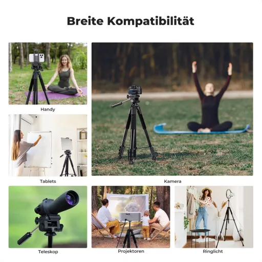 K&F CONCEPT S254A3 Könnyű Kamera Tripod 172cm, Telefontartóval és Táskával