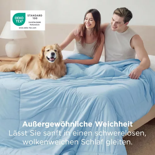 Chladiaca prikrývka BEDSURE 220x200 cm, priedušná, ľahká, proti poteniu, modrá