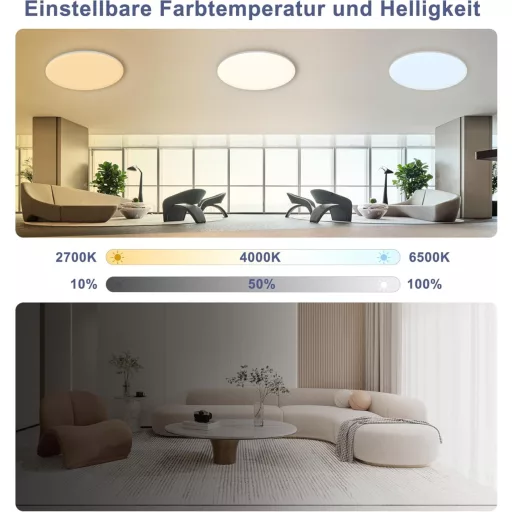 ONDTA LED Mennyezeti Lámpa Dimmelhető 45W, 2700-6500K Távirányítóval, IP54