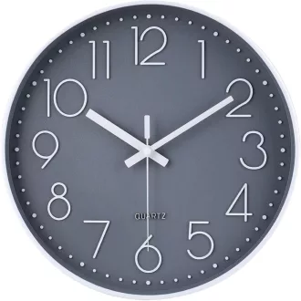   jomparis 20 cm Modern Kvarcóra Néma Falióra Szürke Analóg Dekoráció Nappali Gyerekszoba Konyha Iroda - 20 Cm, Grey