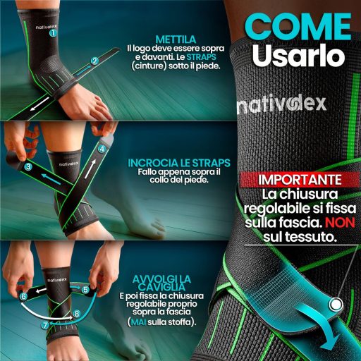 Suport Stabilizator pentru Glezna NativoDex, Ajustabil, pentru Sport și Protecție împotriva Accidentărilor