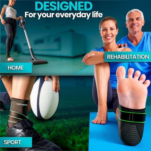 Orteză reglabilă pentru gleznă NativoDex pentru stabilizare și protecție împotriva accidentărilor, potrivită pentru ambele picioare